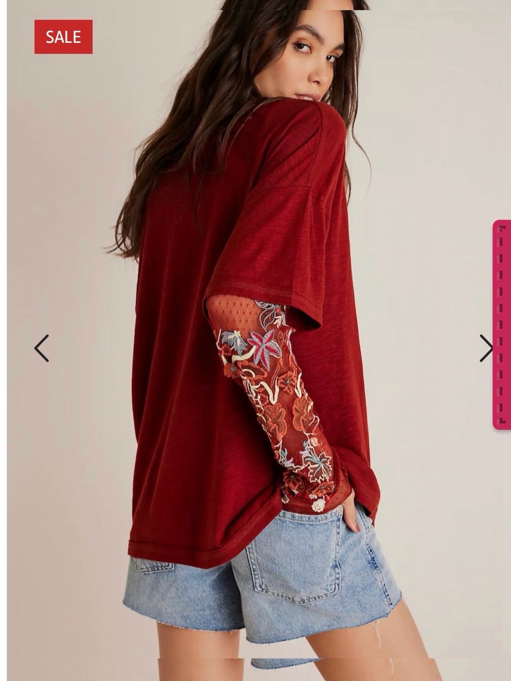 Free People Red Gardener Tee